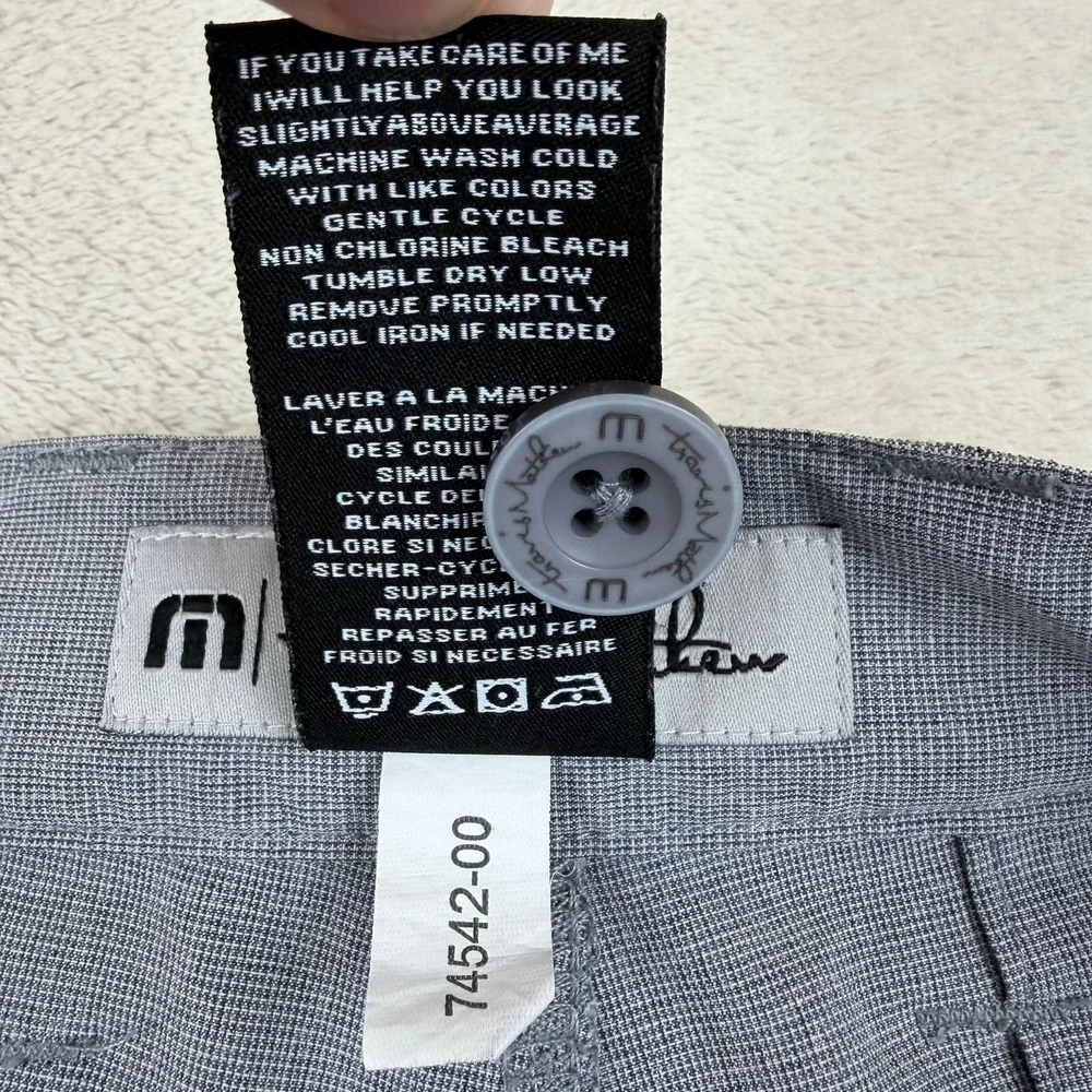 Travis Mathew Mens Grey Heathered Performance Golf Shorts Size 38 Stretch 10